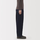 婦人　木の実から作ったカポック混　デニムバレルパンツ