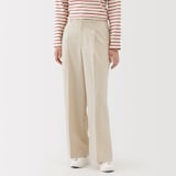 婦人　撥水ストレッチ　タックストレートパンツ