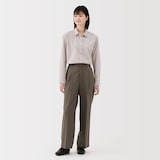 婦人　撥水ストレッチ　タックストレートパンツ