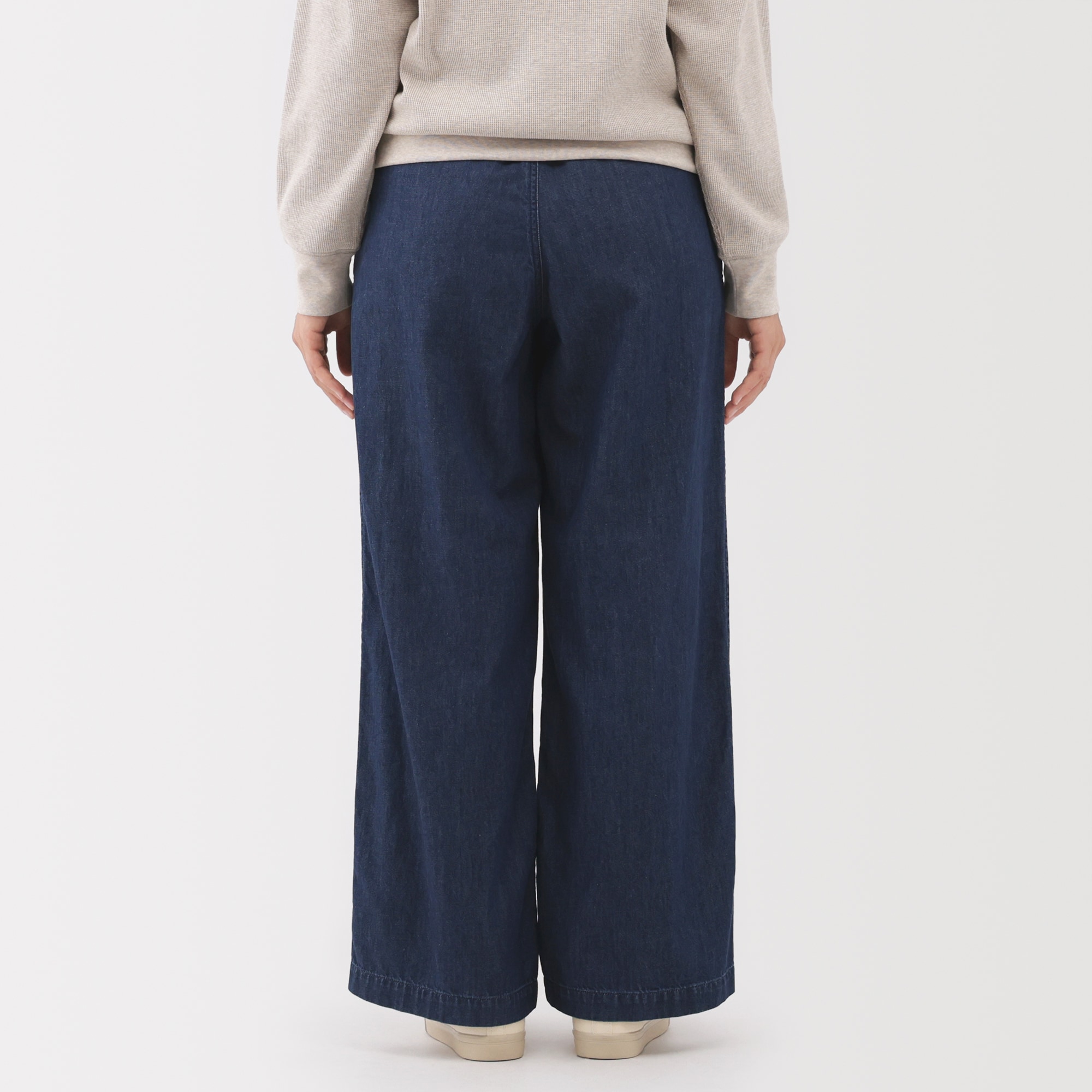 婦人　ライトオンスデニム　タックワイドパンツ