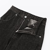 婦人　木の実から作ったカポック混　デニムバレルパンツ　黒