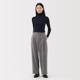 婦人　縦横ストレッチ起毛　タックワイドパンツ（Ｗｅｓｔｅｒｎ）