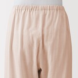 婦人　脇に縫い目のない　二重ガーゼ長袖パジャマ