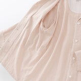 婦人　脇に縫い目のない　二重ガーゼ長袖パジャマ