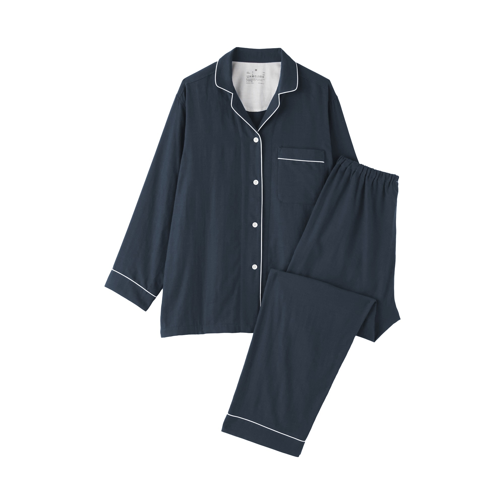 婦人 脇に縫い目のない 二重ガーゼ長袖パジャマ | 無印良品