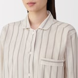 婦人　脇に縫い目のない　二重ガーゼ長袖パジャマ