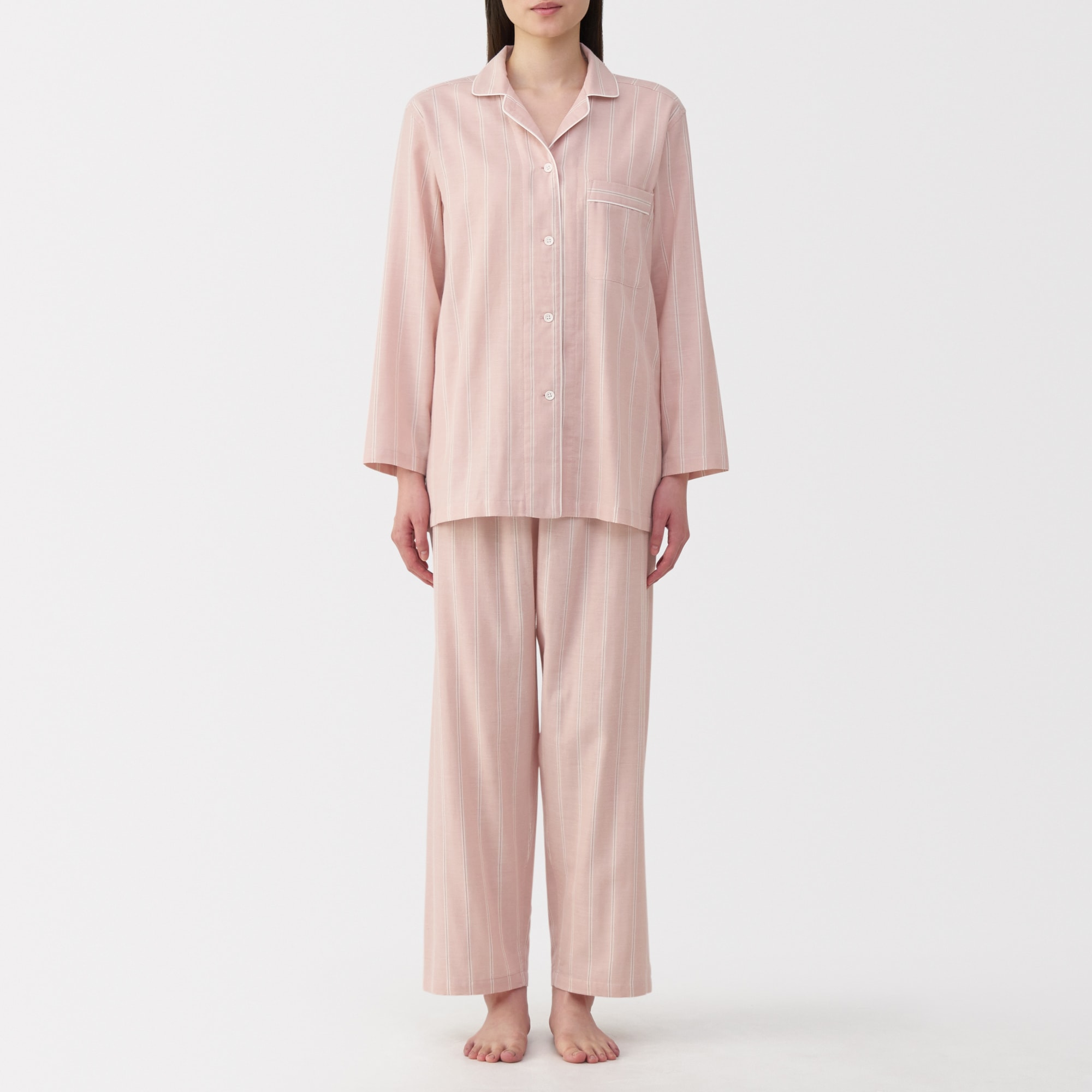 婦人 脇に縫い目のない 二重ガーゼ長袖パジャマ | 無印良品