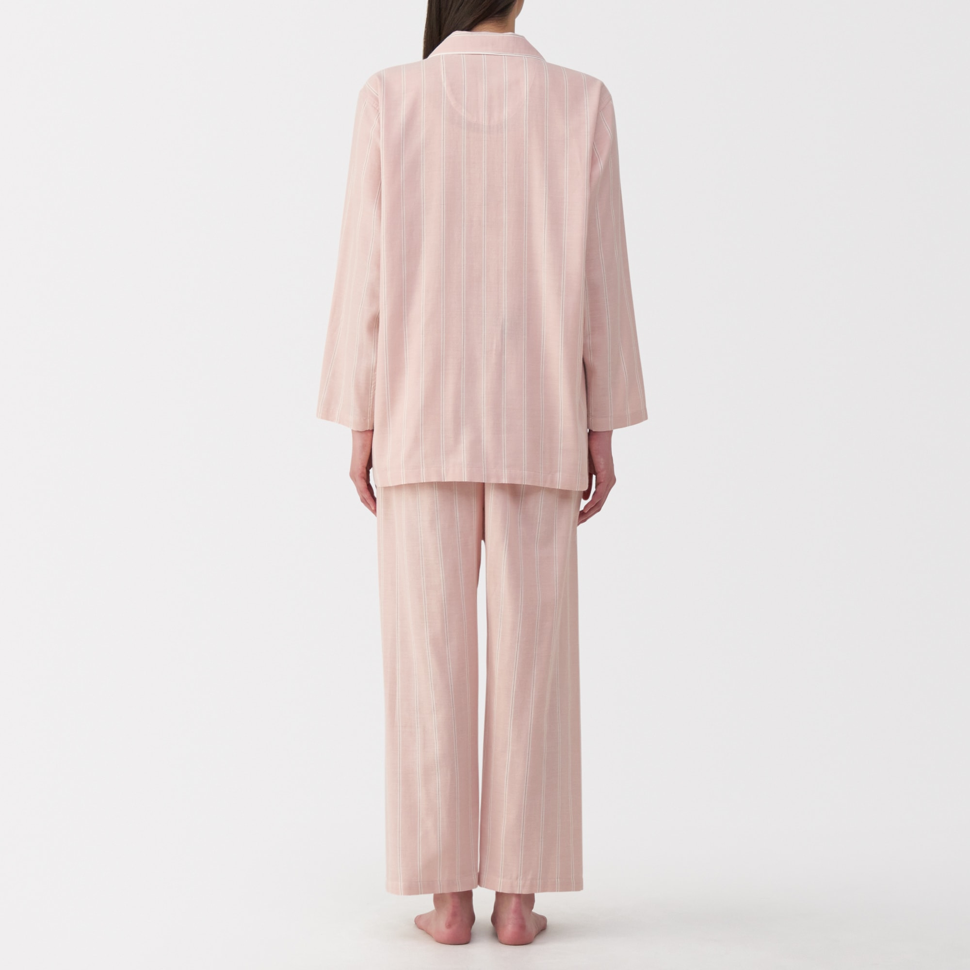 婦人　脇に縫い目のない　二重ガーゼ長袖パジャマ