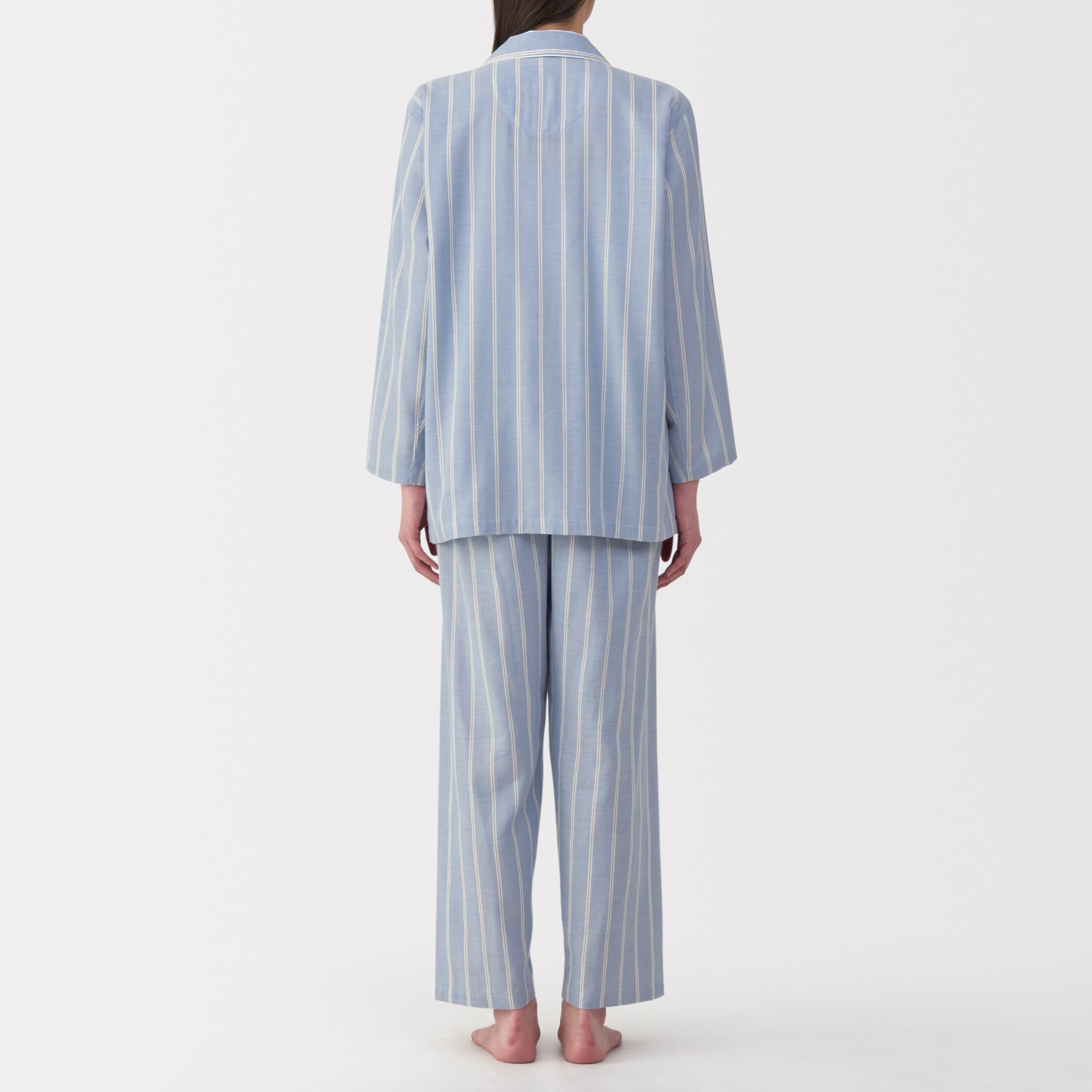 婦人　脇に縫い目のない　二重ガーゼ長袖パジャマ