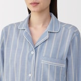 婦人　脇に縫い目のない　二重ガーゼ長袖パジャマ