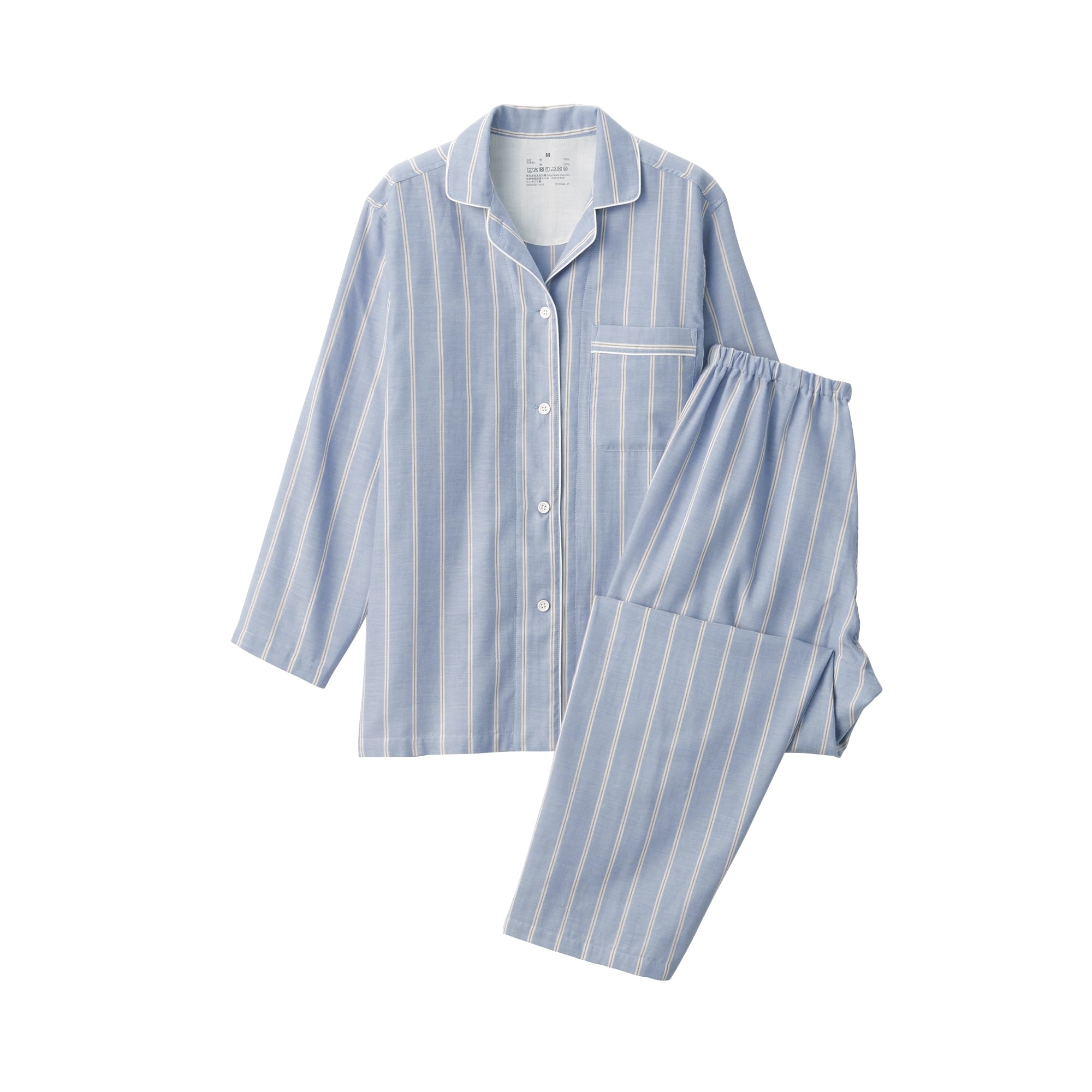 新品／無印良品／大きいサイズL／脇に縫い目のないチーズクロスガーゼ長袖パジャマ 婦人 脇に縫い目のない チーズクロスガーゼ長袖パジャマ | 無印良品
