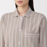 婦人　脇に縫い目のない　二重ガーゼ長袖パジャマ