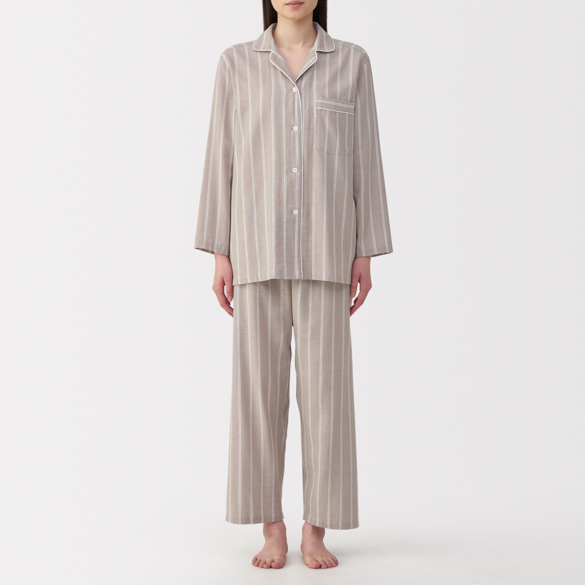 婦人 脇に縫い目のない 二重ガーゼ長袖パジャマ | 無印良品