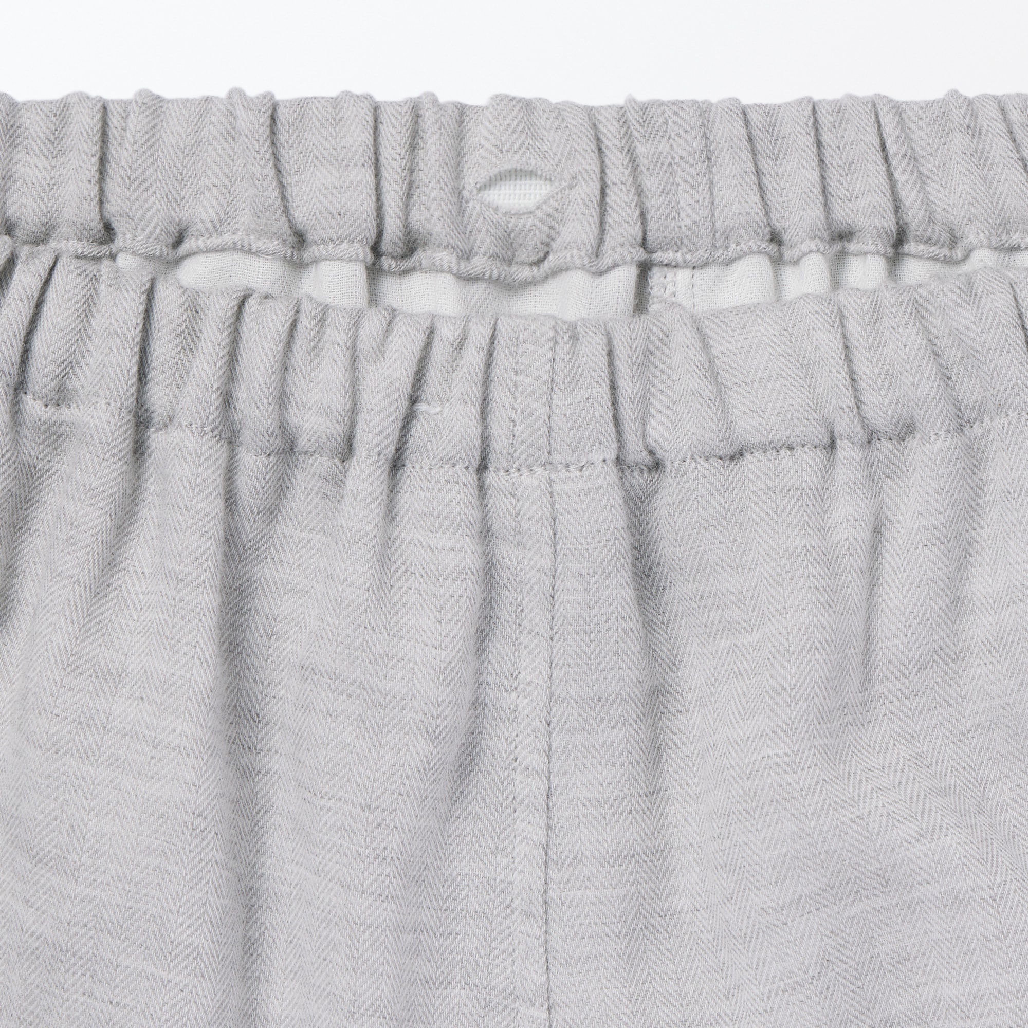 婦人　ヘリンボーンガーゼ　スタンドカラー八分袖パジャマ