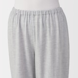 婦人　ヘリンボーンガーゼ　スタンドカラー八分袖パジャマ