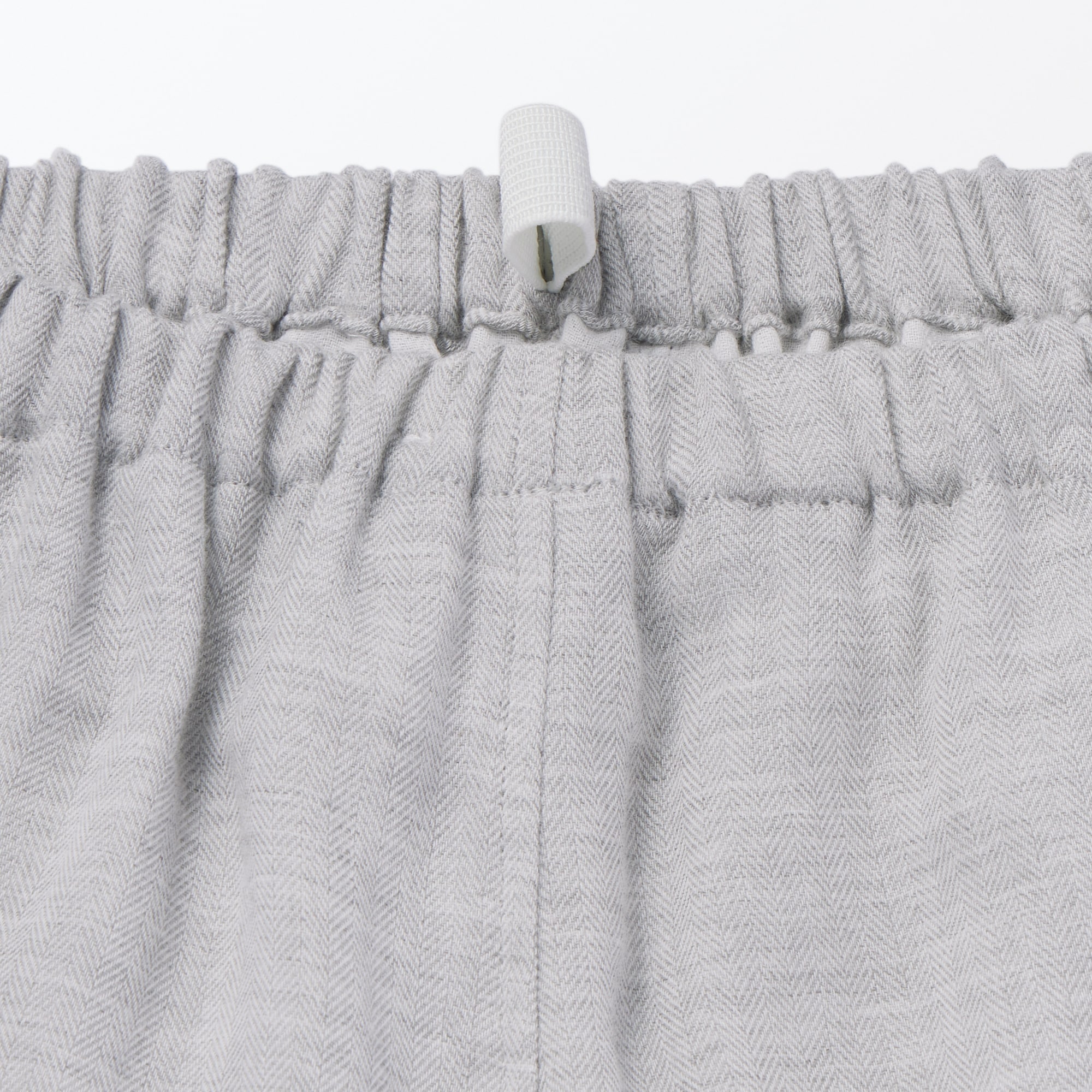 婦人　ヘリンボーンガーゼ　スタンドカラー八分袖パジャマ