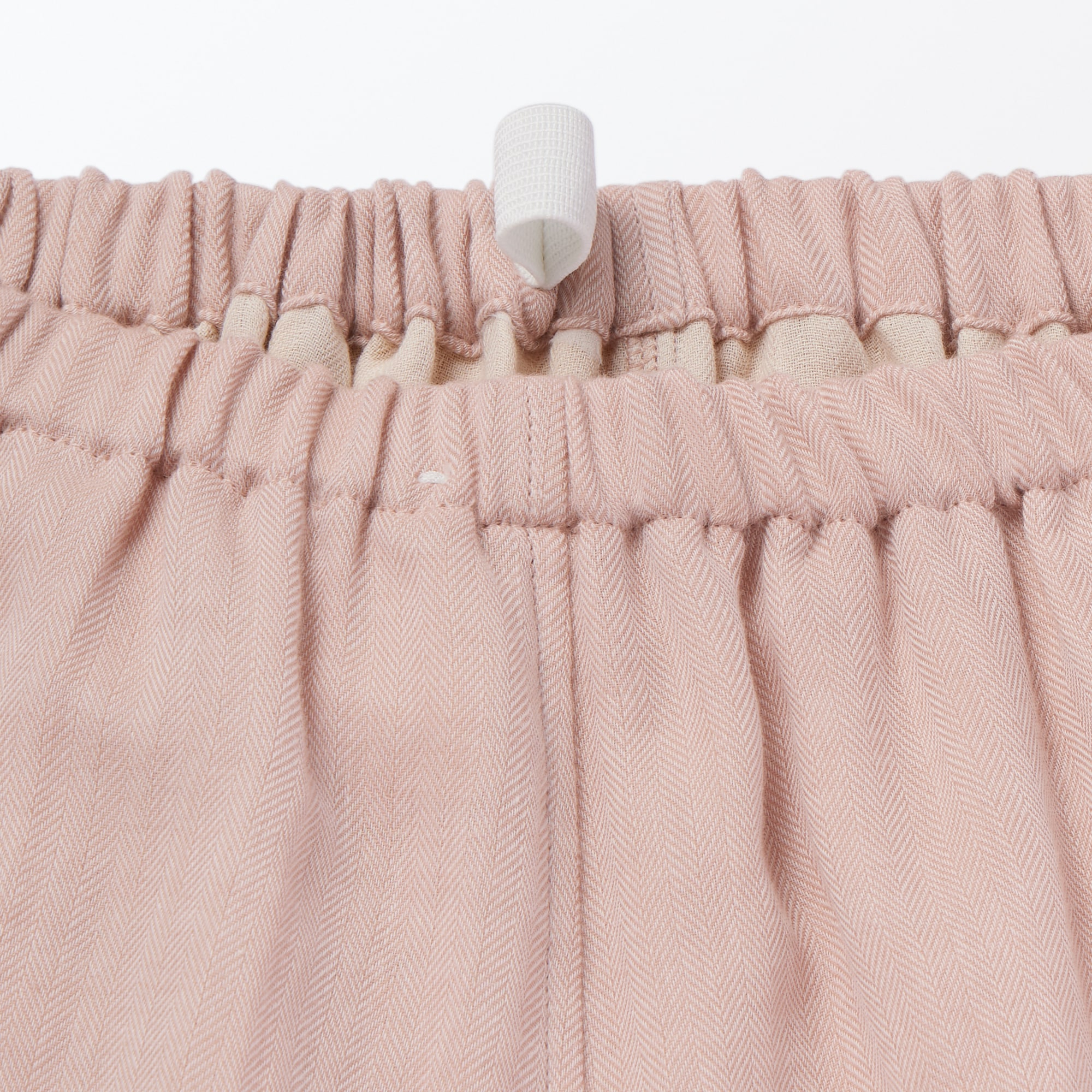 婦人　ヘリンボーンガーゼ　スタンドカラー八分袖パジャマ