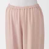 婦人　ヘリンボーンガーゼ　スタンドカラー八分袖パジャマ