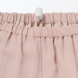 婦人　ヘリンボーンガーゼ　スタンドカラー八分袖パジャマ