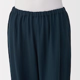 婦人　ヘリンボーンガーゼ　スタンドカラー八分袖パジャマ