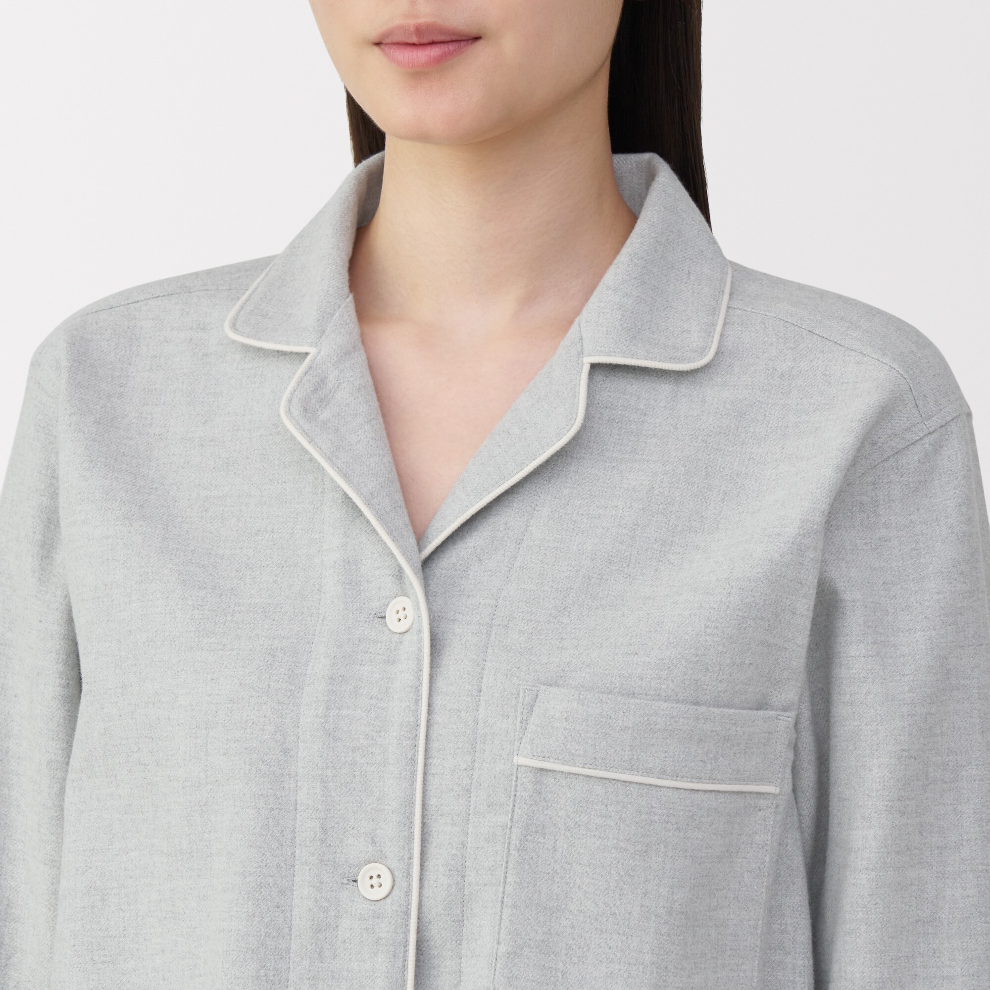 無印良品／XL／脇に縫い目のない／ピンクチェックとブルー2点フランネルパジャマ 無印良品／XL／脇に縫い目のない／ピンクチェックとブルー2点