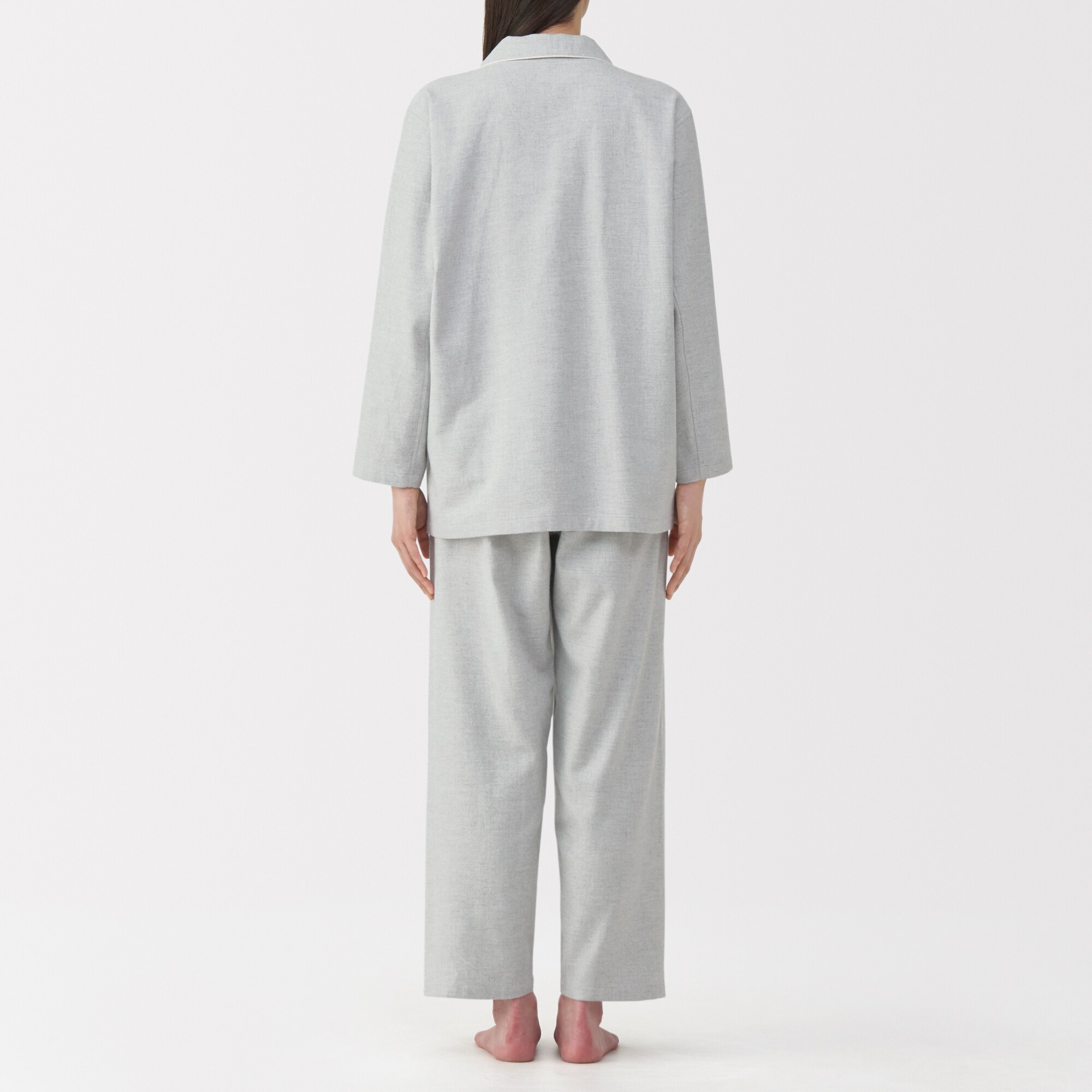 婦人 脇に縫い目のない フランネル長袖パジャマ | 無印良品