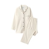 婦人　脇に縫い目のない　フランネル長袖パジャマ