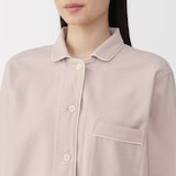 婦人　脇に縫い目のない　フランネル長袖パジャマ