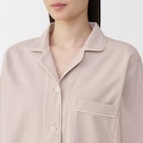 婦人　脇に縫い目のない　フランネル長袖パジャマ