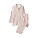 婦人　脇に縫い目のない　フランネル長袖パジャマ