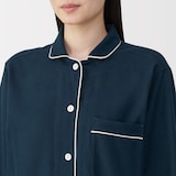 婦人　脇に縫い目のない　フランネル長袖パジャマ