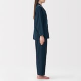 婦人　脇に縫い目のない　フランネル長袖パジャマ