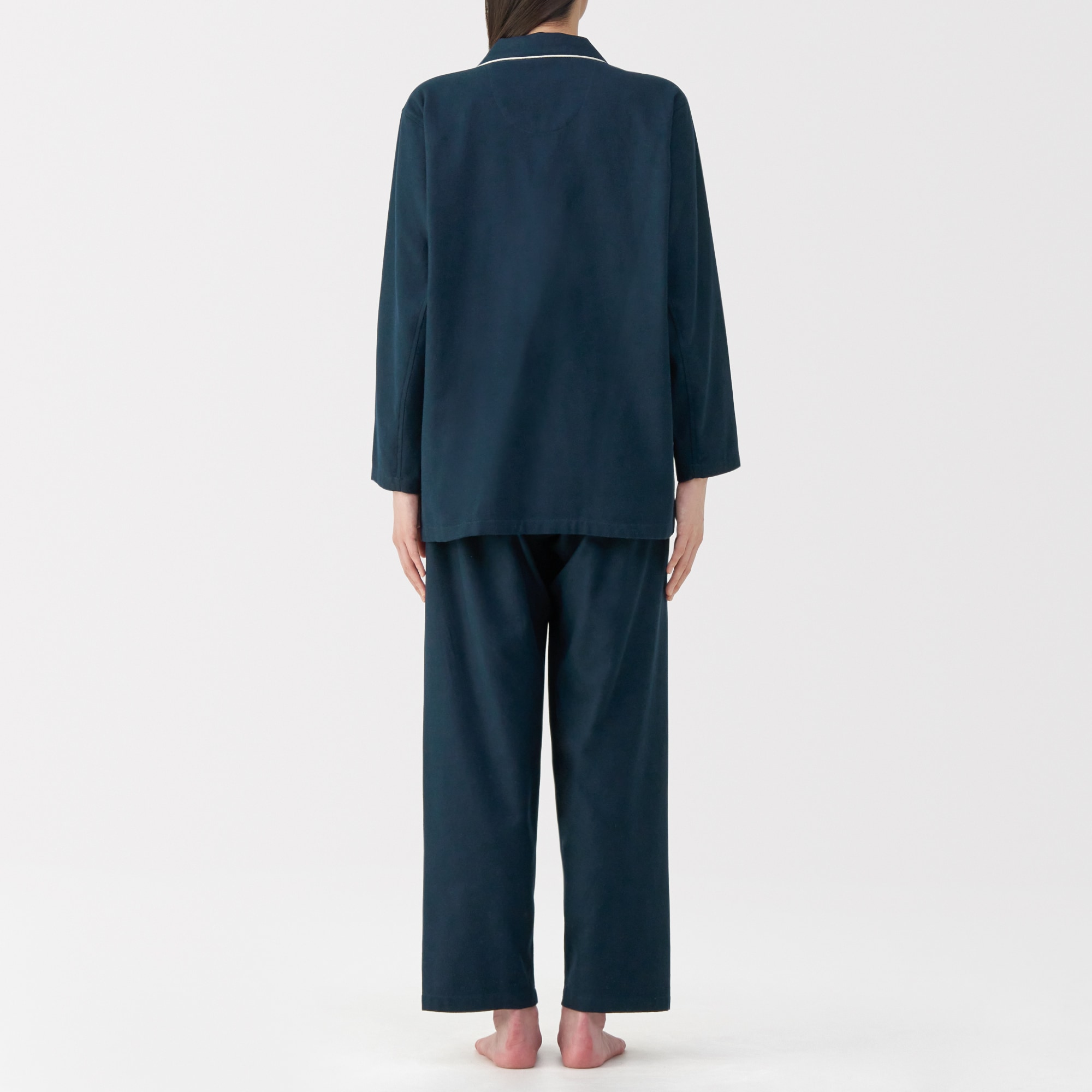 婦人 脇に縫い目のない フランネル長袖パジャマ | 無印良品