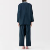 婦人　脇に縫い目のない　フランネル長袖パジャマ