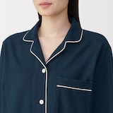 婦人　脇に縫い目のない　フランネル長袖パジャマ