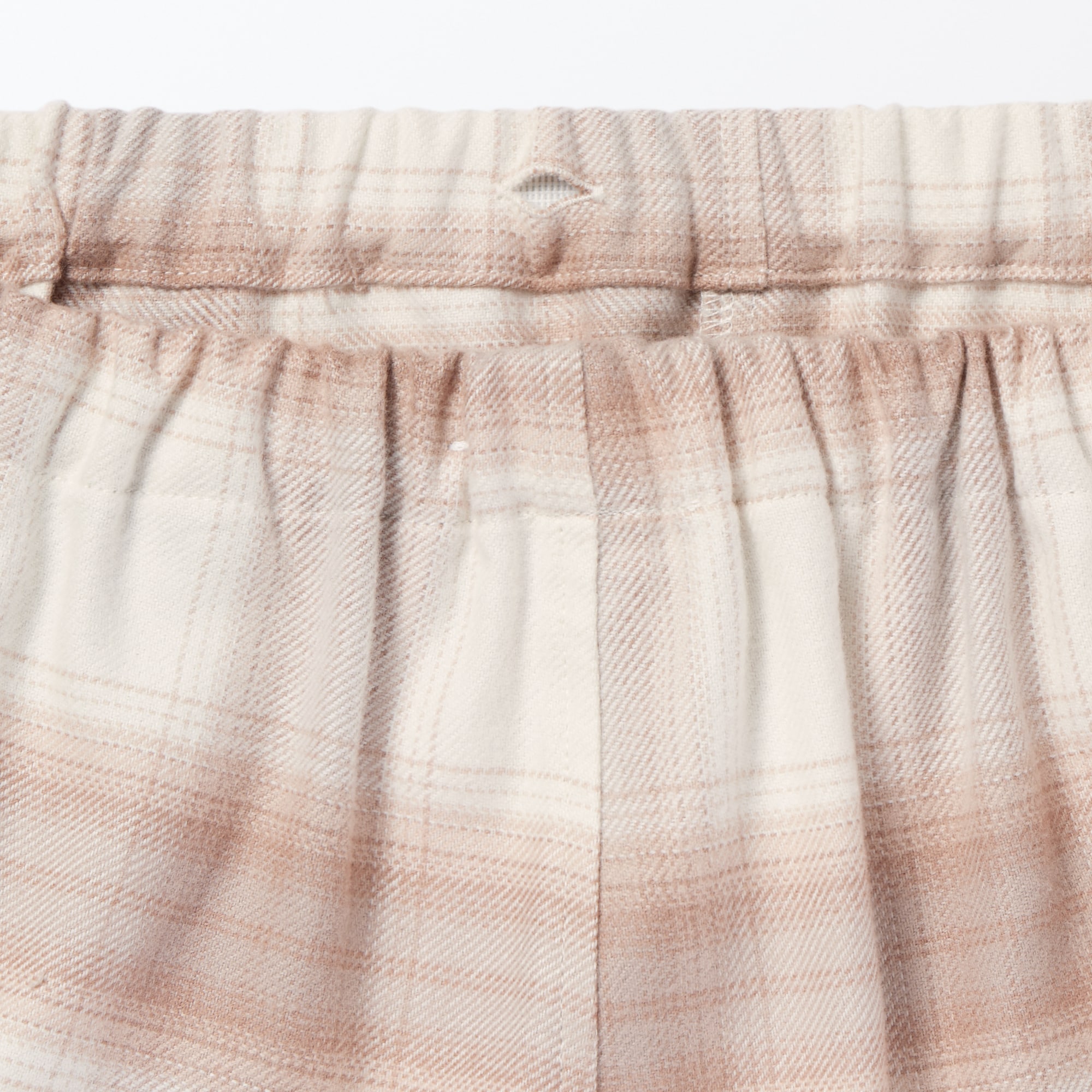 婦人　脇に縫い目のない　フランネル長袖パジャマ