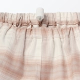 婦人　脇に縫い目のない　フランネル長袖パジャマ