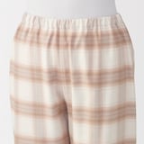 婦人　脇に縫い目のない　フランネル長袖パジャマ