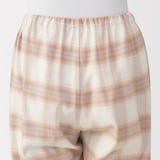 婦人　脇に縫い目のない　フランネル長袖パジャマ