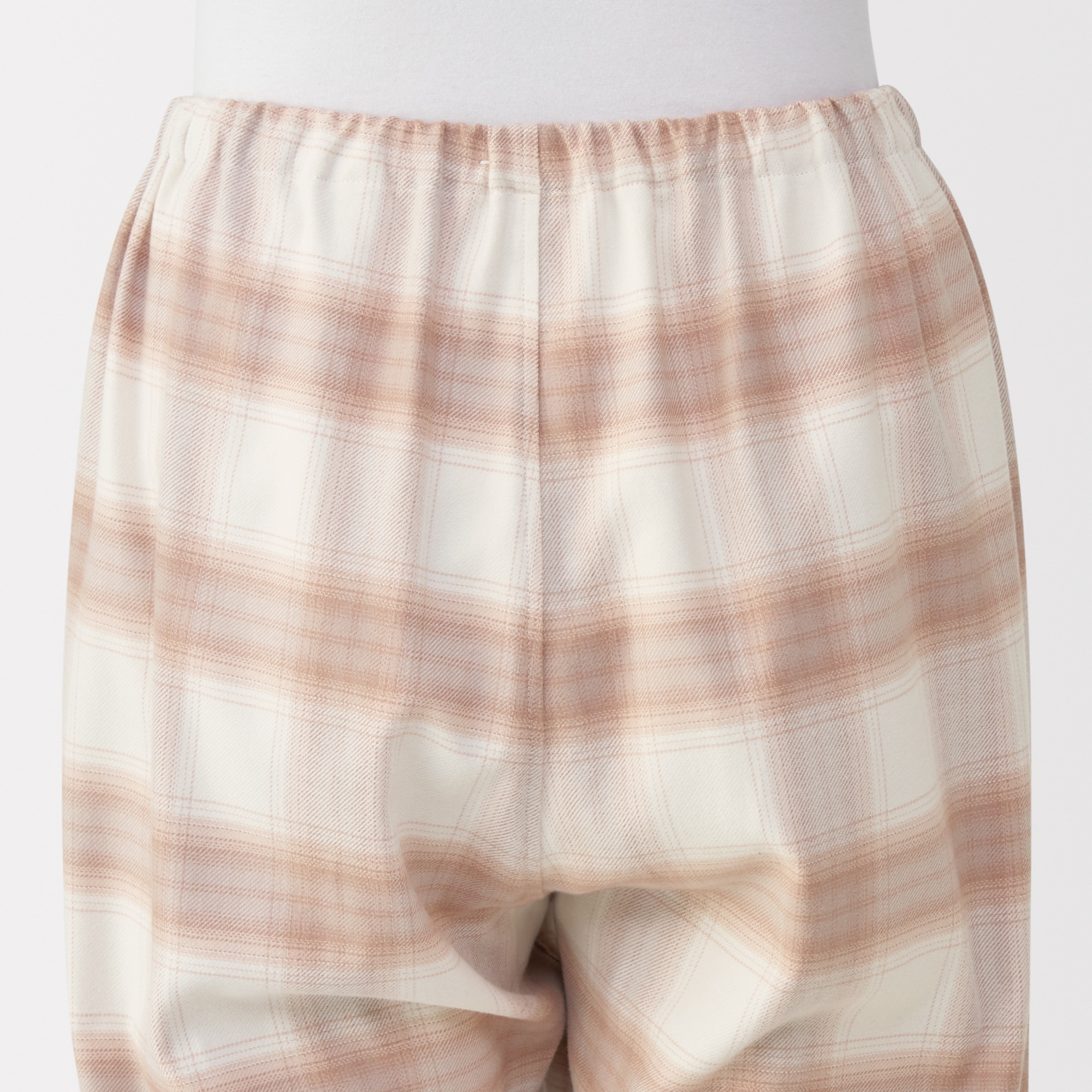 婦人　脇に縫い目のない　フランネル長袖パジャマ