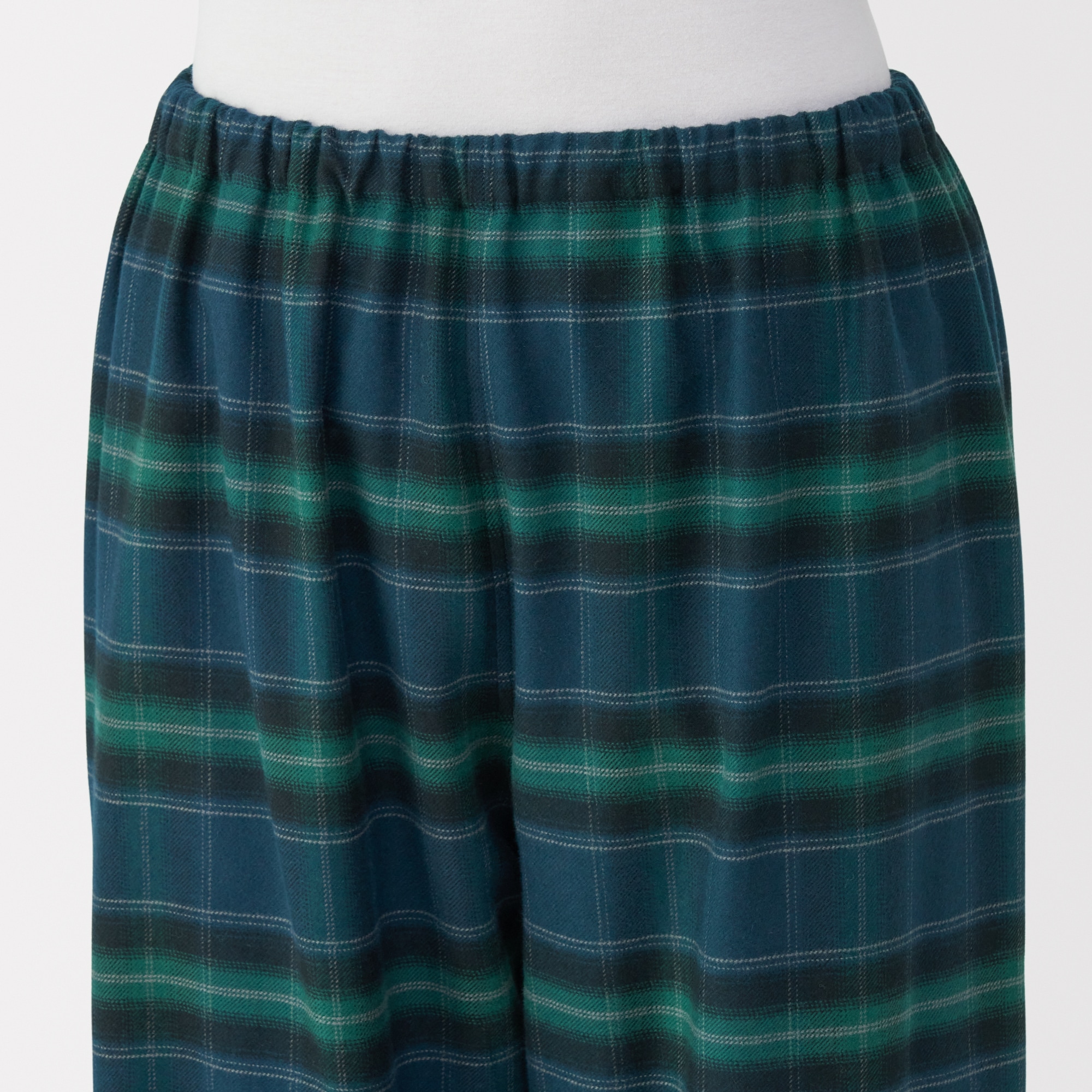 婦人　脇に縫い目のない　フランネル長袖パジャマ