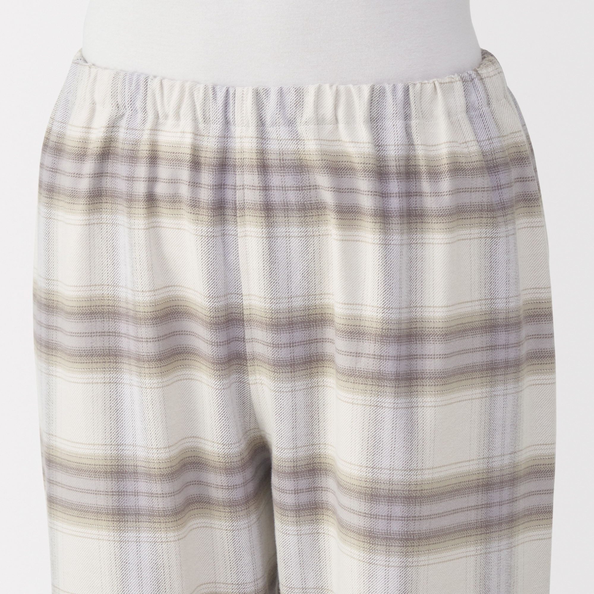 婦人　脇に縫い目のない　フランネル長袖パジャマ