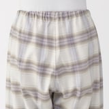 婦人　脇に縫い目のない　フランネル長袖パジャマ