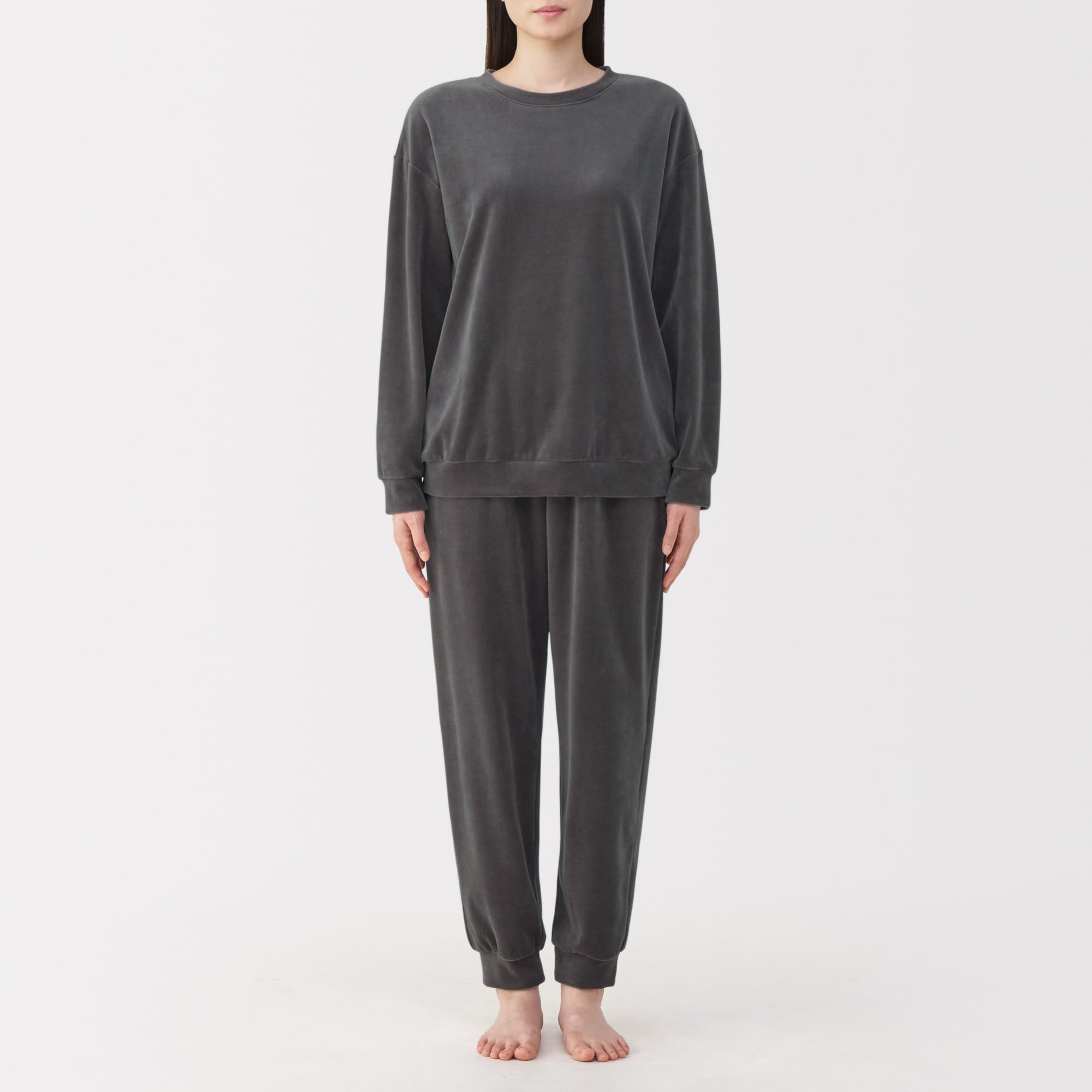 婦人　コットンベロア　長袖ルームウェアセット