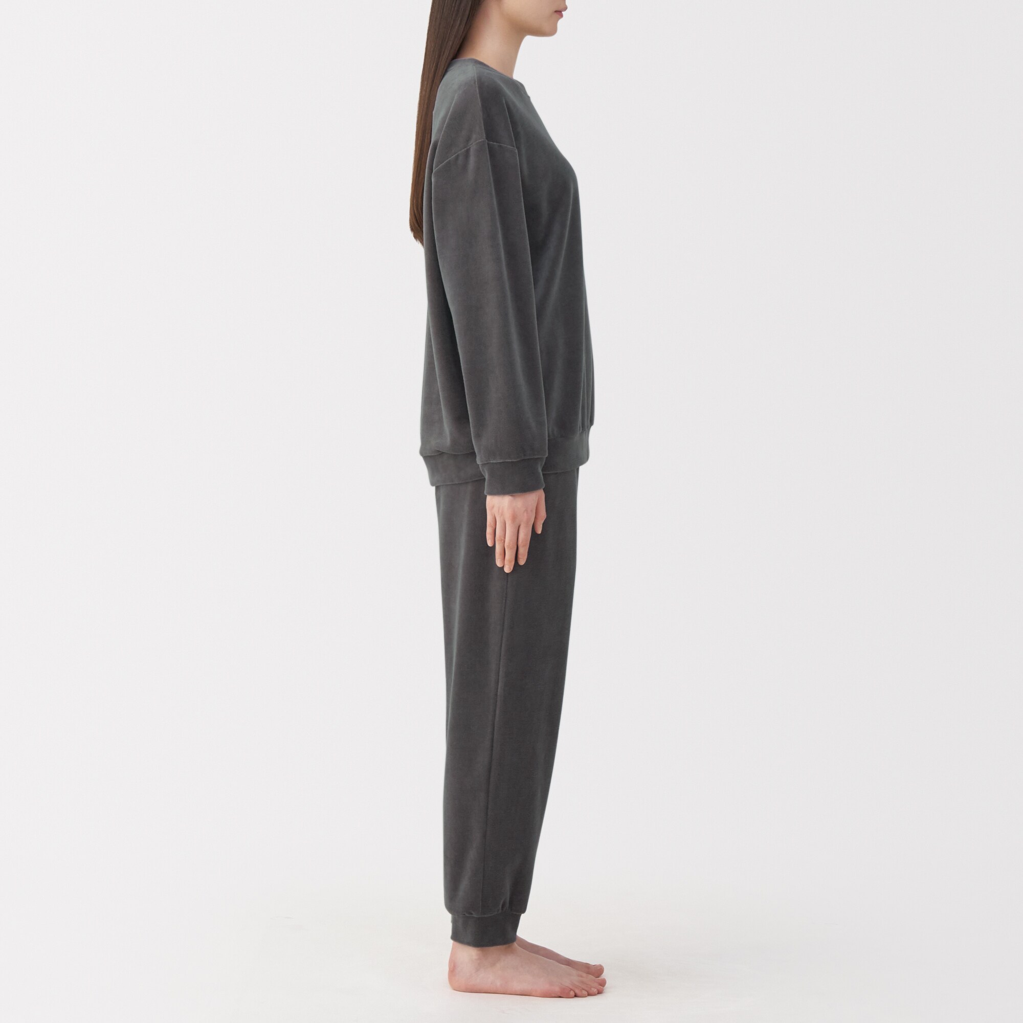 婦人　コットンベロア　長袖ルームウェアセット