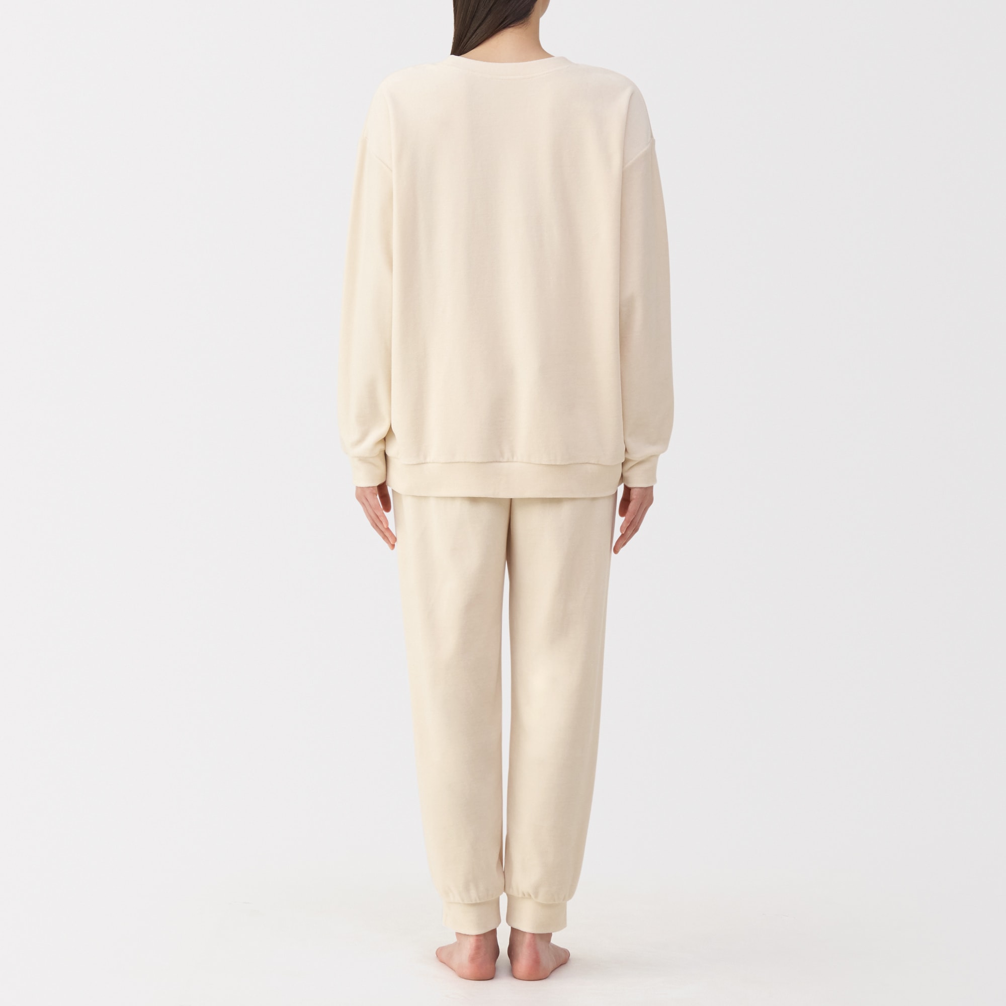 婦人　コットンベロア　長袖ルームウェアセット