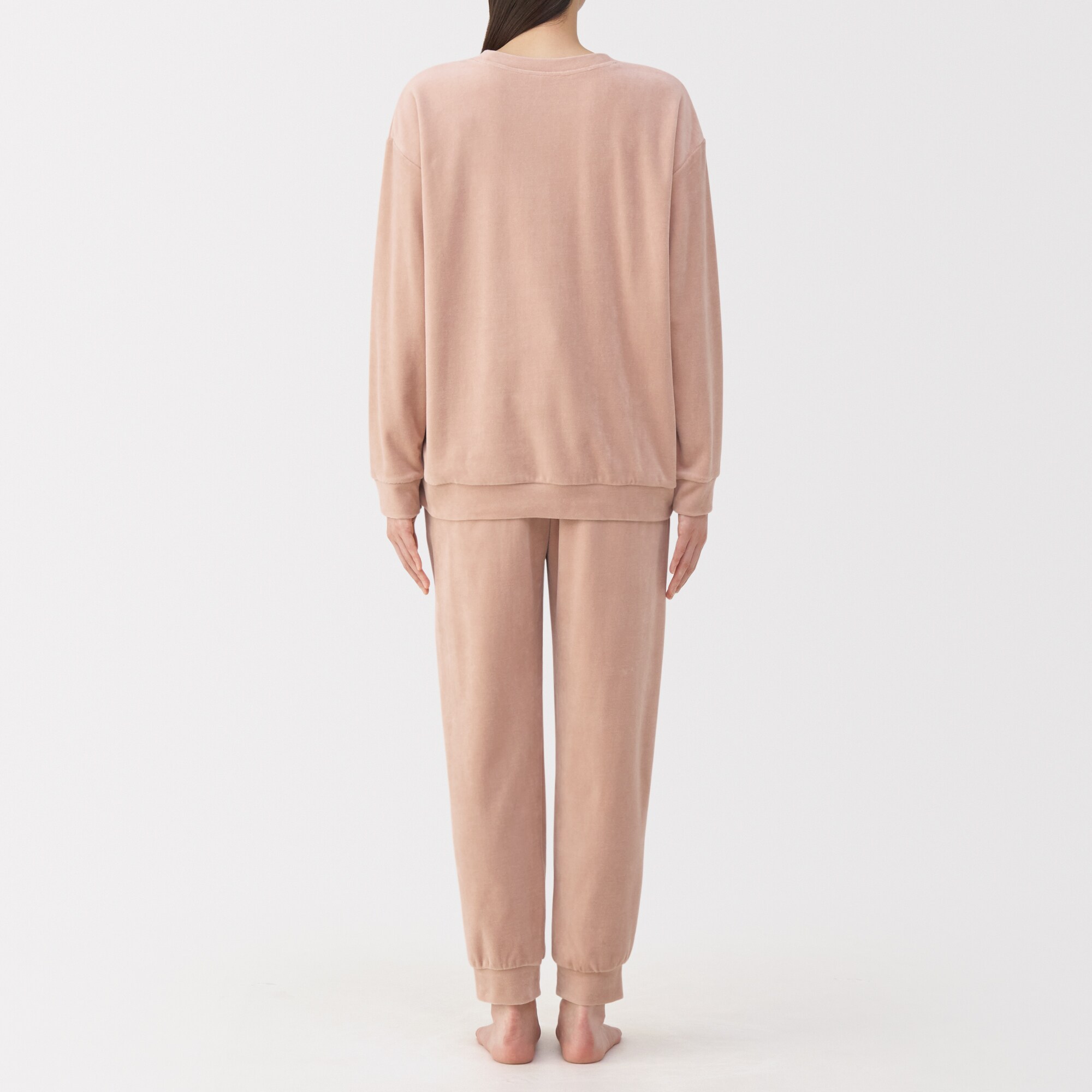 婦人　コットンベロア　長袖ルームウェアセット