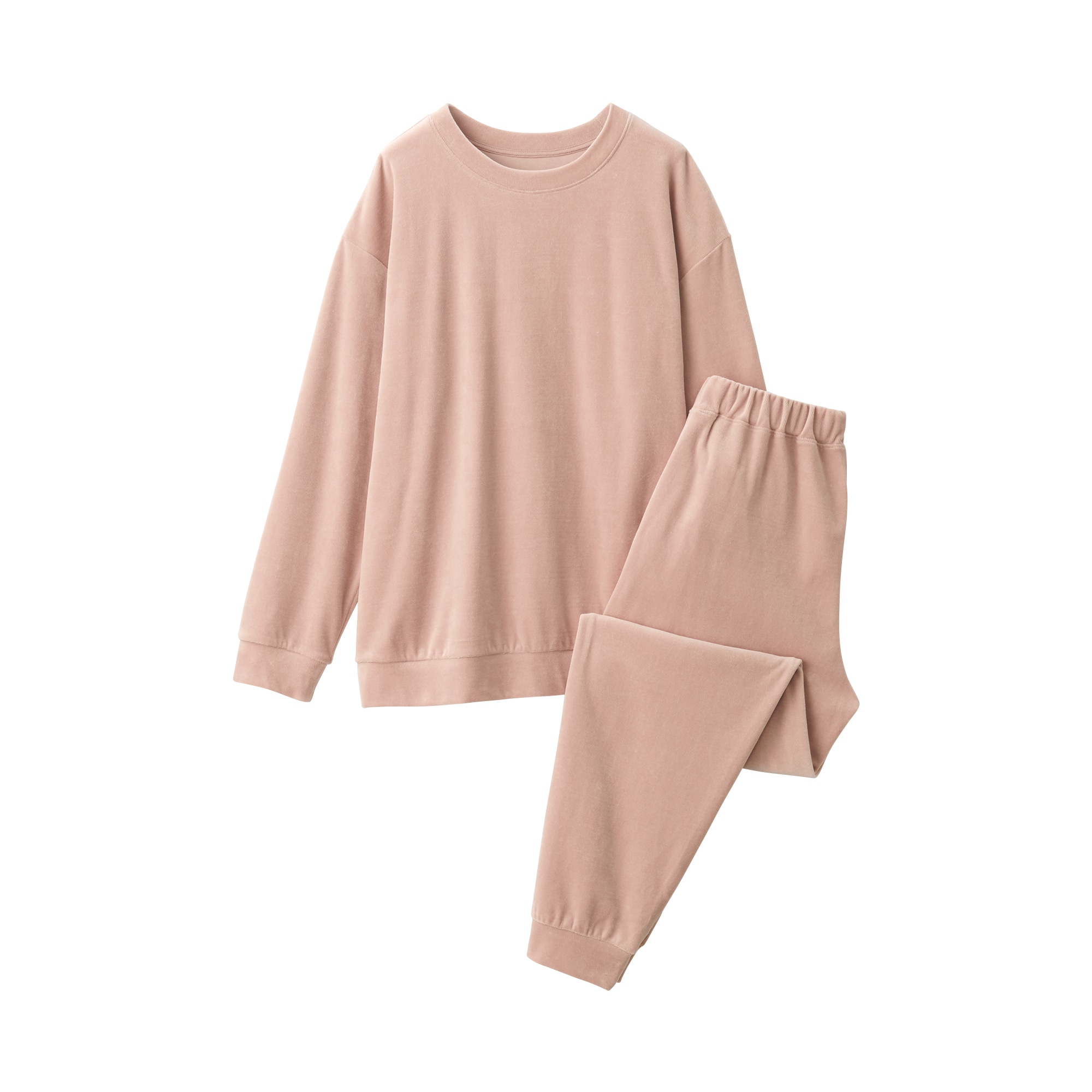 婦人　コットンベロア　長袖ルームウェアセット