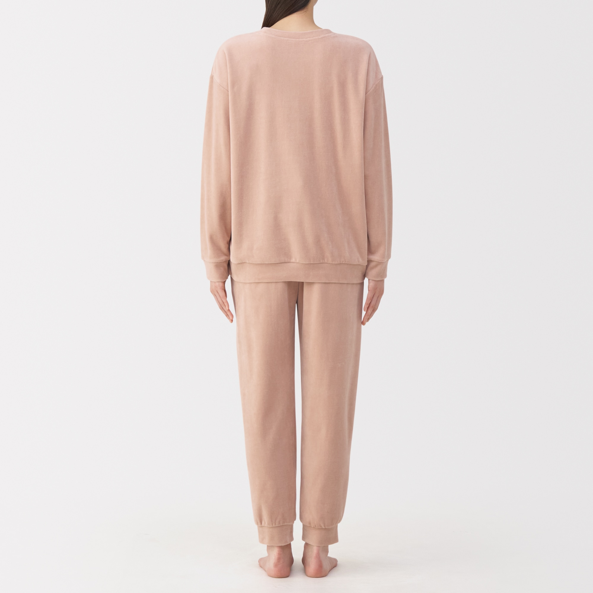 婦人　コットンベロア　長袖ルームウェアセット