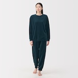 婦人　コットンベロア　長袖ルームウェアセット